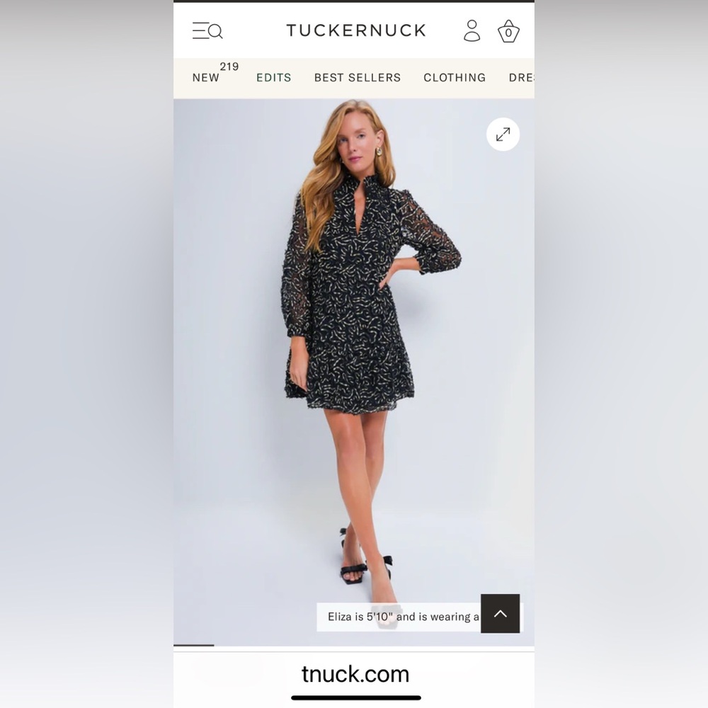 Tuckernuck Black and Gold Long Sleeve Dress